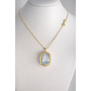 Kendra Scott x LoveShackFancy Daphne Locket Necklace Blue Agate Texas Boutique